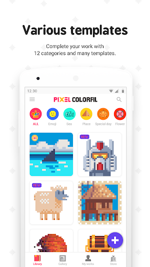 Pixel ColorFil: Color by Number Free Coloring Book Screenshot 1