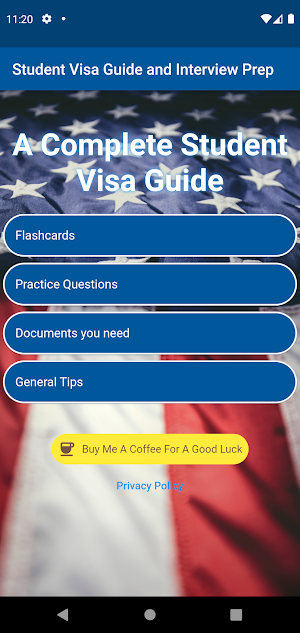 Student Visa Interview Prep Screenshot 0