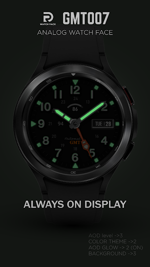 GMT 007 Analog Watch face Screenshot 1
