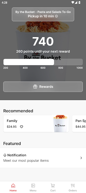 By the Bucket Pasta and Salads Screenshot 0