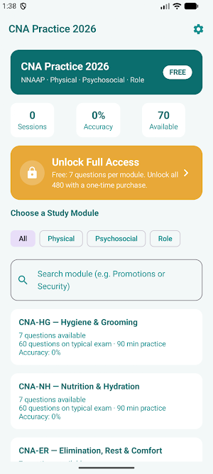 CNA Practice 2026 Screenshot 0