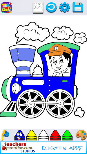 Trains & Locomotives Coloring Book Game Screenshot 1
