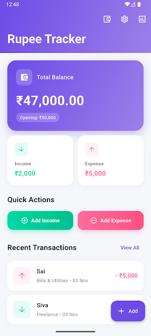 Rupee Tracker Screenshot 1