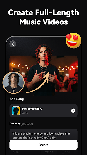 Rymo: AI Music Video Maker Screenshot 1