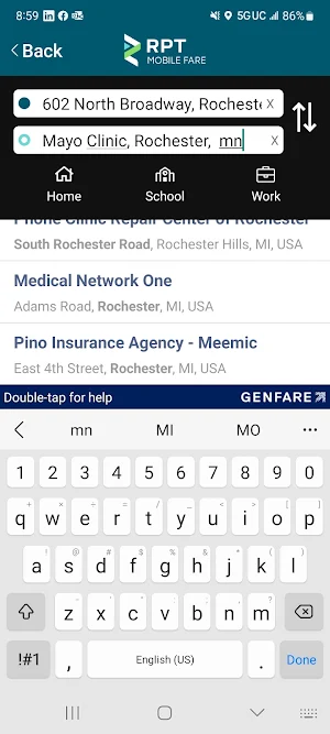 RPT Mobile Fare App Screenshot 2