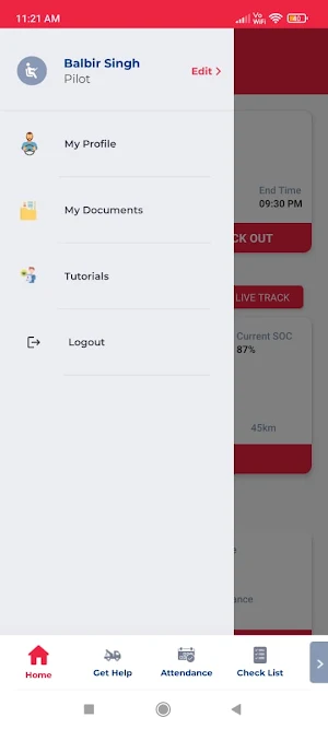 VE ElectroMobility Driver App Screenshot 2