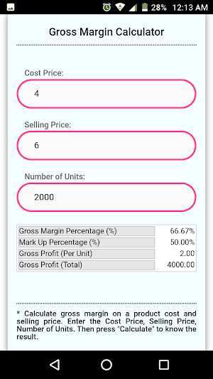 Gross Margin Calculator Screenshot 3