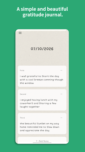 Gratitude Note: Daily Journal Screenshot 1