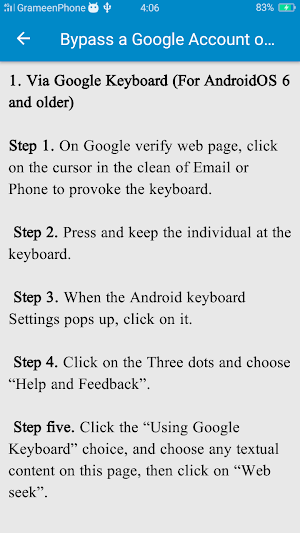 Bypass Google Account Guide Screenshot 1