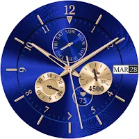 Blue Glossy Watch Face