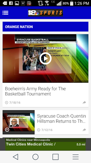 MyTwinTiers WETM 18 Sports App Screenshot 2
