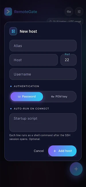 RemoteGate Screenshot 1