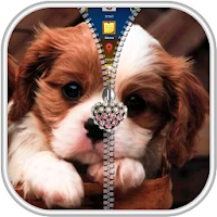 Puppy Zipper Lock Screen