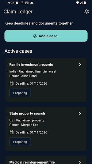 Claim Ledger Screenshot 0