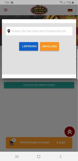French Pizza Service Screenshot 2