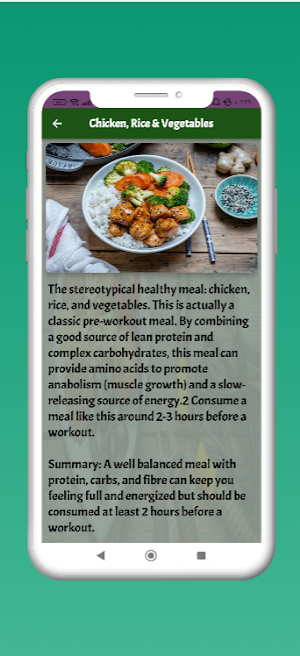 Workout food Screenshot 2
