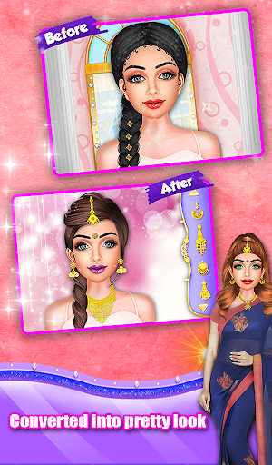 Indian Wedding Saree Designs Fashion Makeup Salon Screenshot 1