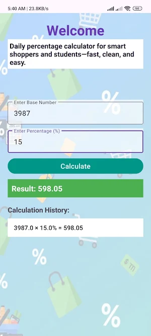 BazarDoinik Percent Calc Screenshot 0