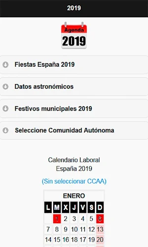 Calendario  2019 España Agenda de Trabajo Screenshot 1