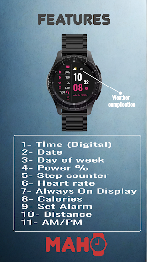 MAHO002 Wear OS Watch Face Screenshot 1