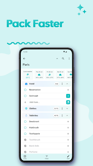 Packr - Travel Packing List Screenshot 0