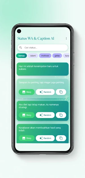 Status WA & Caption AI Screenshot 1