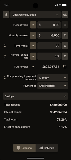 Curve TVM financial calculator Screenshot 3
