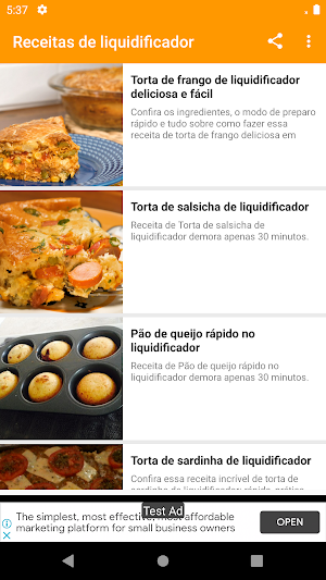 Receitas de liquidificador Screenshot 1