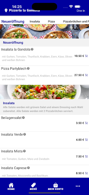 Pizzeria la Gondola Online Screenshot 2