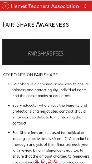Hemet Teachers Association Screenshot 1