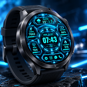 Neon Core – Sci-Fi Watch Face Screenshot 1