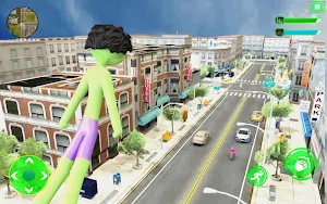 Green Monster Stickman Rope Hero Crime Simulator Screenshot 3