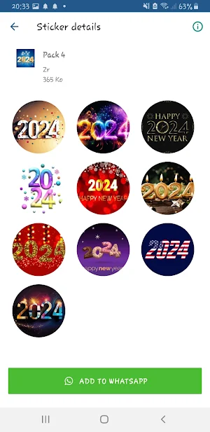 2024 New Year Stickers Screenshot 3