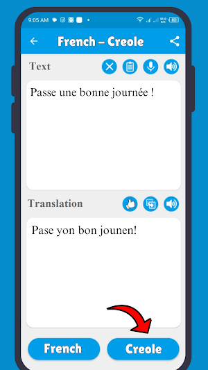French Creole Translation Screenshot 2