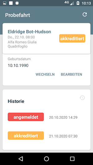 Probefahrtenbutler Screenshot 0