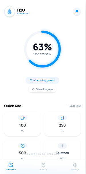 H2O Reminder – Water Tracker Screenshot 0
