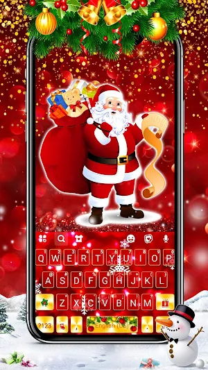 Gold Red Christmas Keyboard Theme Screenshot 0