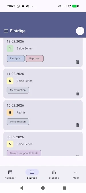 Kopfschmerz & Migräne Tracker Screenshot 2