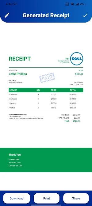 KIPKO invoice & receipt maker Screenshot 3