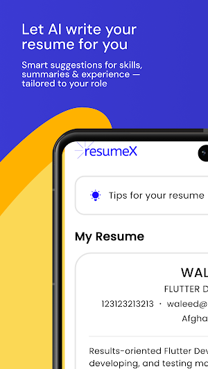 Resumex – AI Resume & CV Maker Screenshot 1