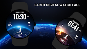 Earth Digital Watch Face Screenshot 1