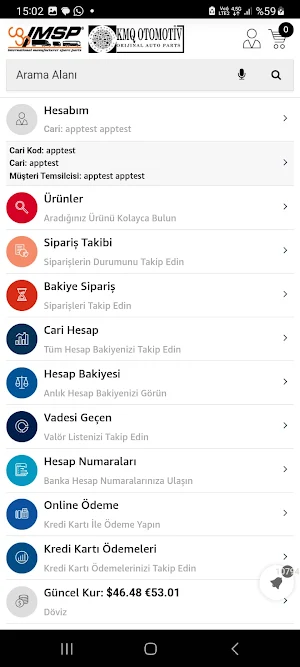 KMQ Otomotiv B2B Screenshot 2