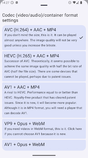 HimariDroid - Video Re-Encoder Screenshot 1