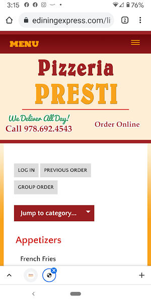 Pizzeria Presti Westford Screenshot 1