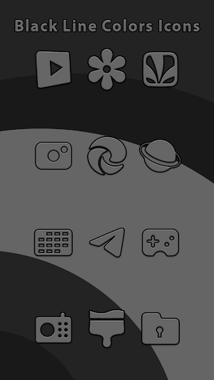 Black Line Gray - Frameless Icons Screenshot 2