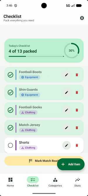 Match Day Checklist Screenshot 0