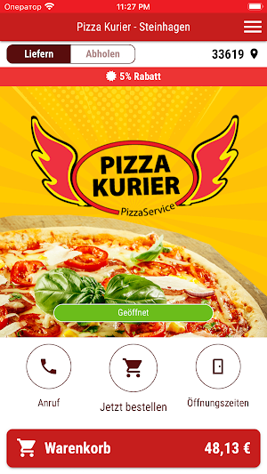 Pizza Kurier - Steinhagen Screenshot 0
