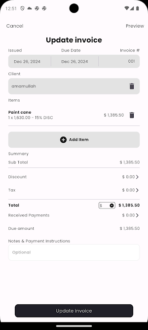 Quick Invoice Maker Screenshot 2