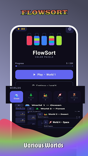 FlowSort - Color Sort Puzzle Screenshot 2