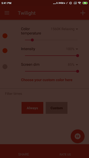 Twilight Blue Light Filter Screenshot 2